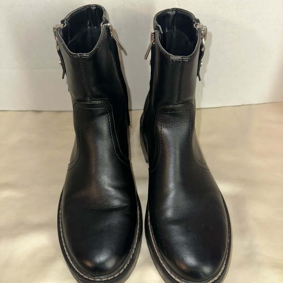 Calvin Klein Black Leather Ankle Boots - Picture 4 of 10
